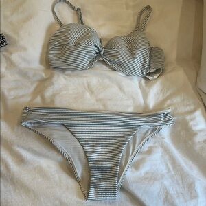 H&M Gray Striped Bikini